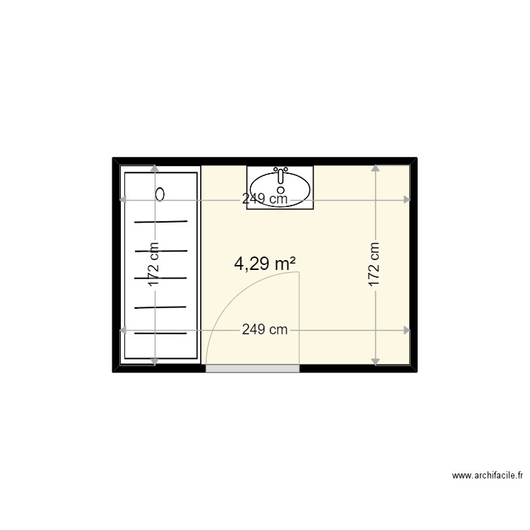 SAUVAGE FERNAND - Plan 1 pièce 4 m2 dessiné par harmo59000