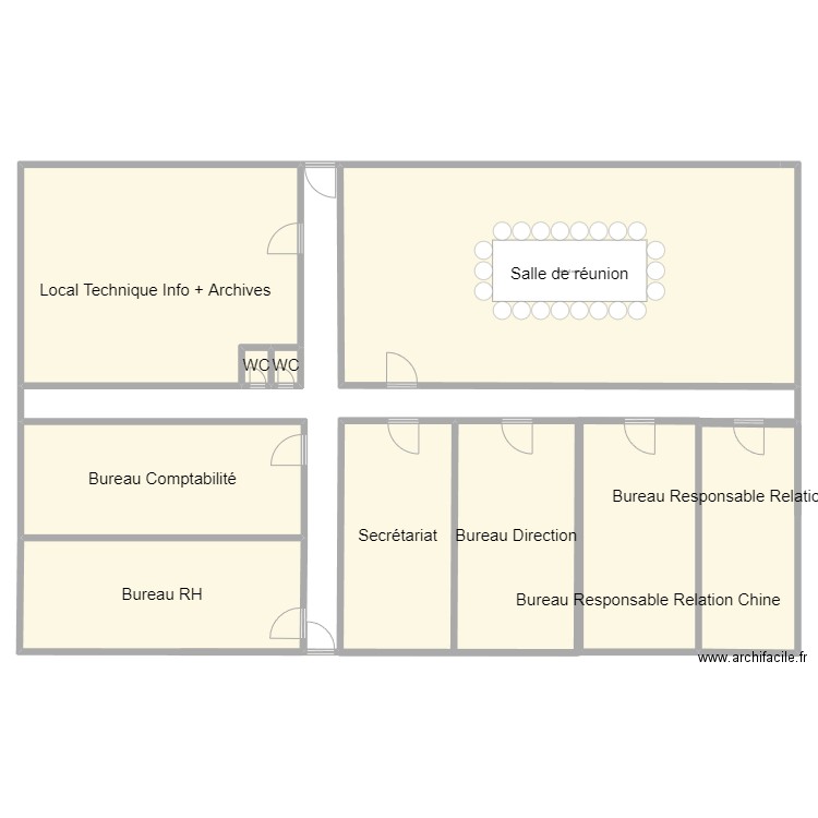 ecole. Plan de 11 pièces et 801 m2