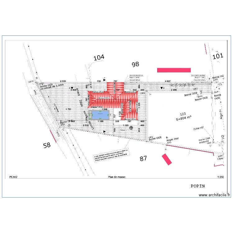 Piscine Froment Plan de Masse. Plan de 0 pièce et 0 m2