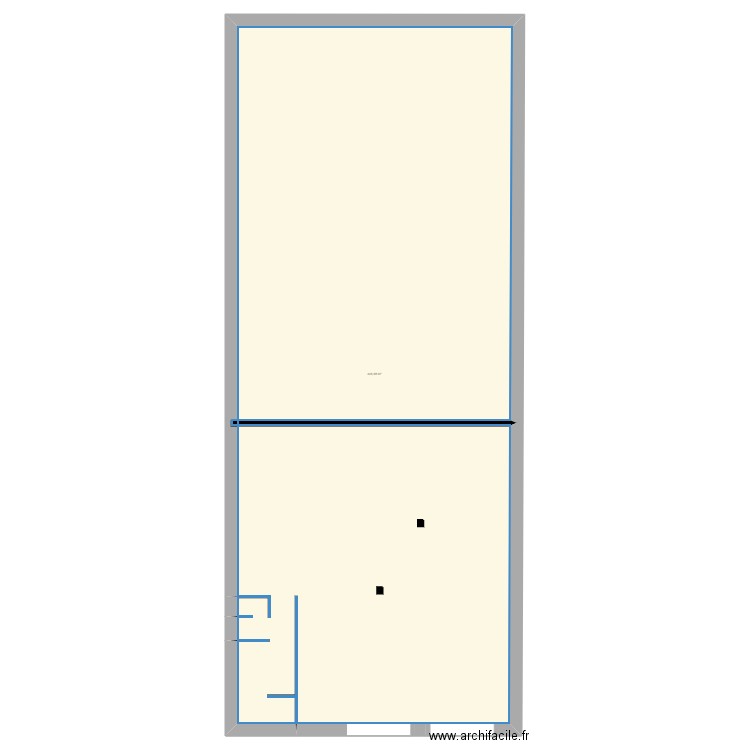 RDC. Plan de 1 pièce et 446 m2