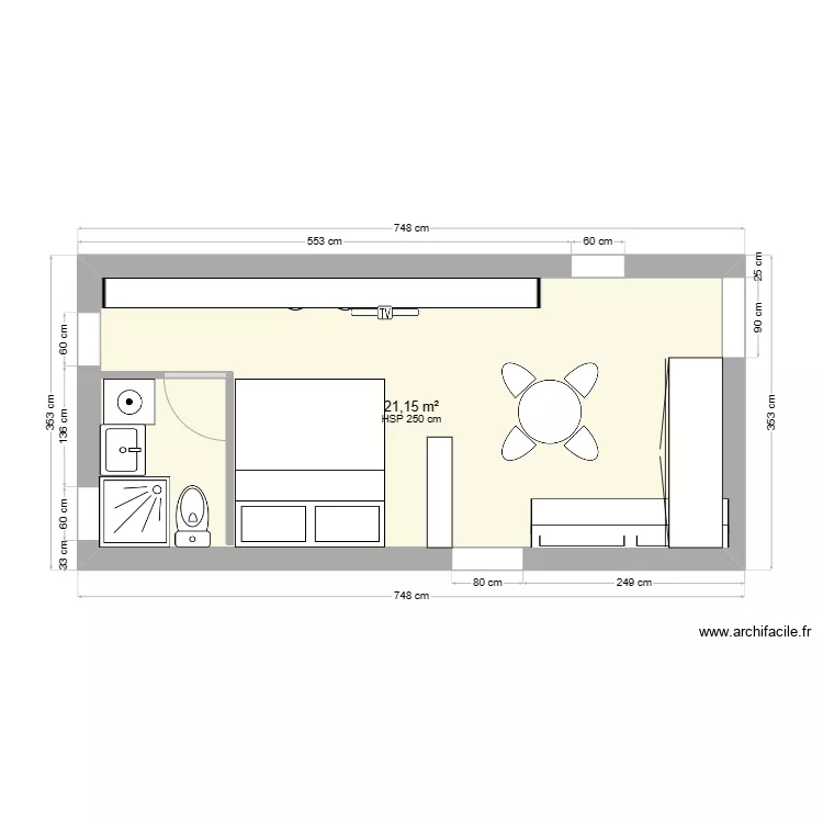 AMENAGEMENT CHAMBRE LOC. Plan de 