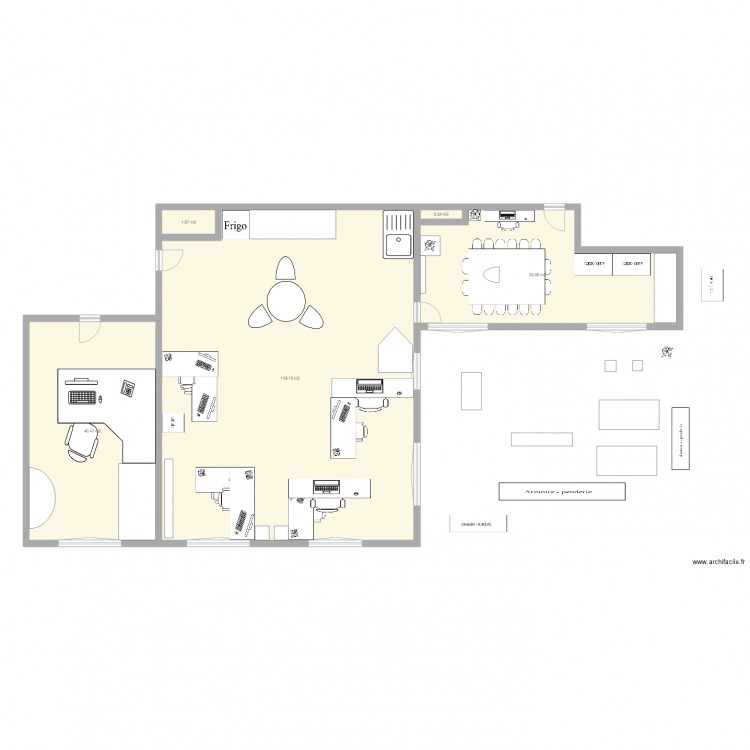 bureau HRDP déméngement annexe. Plan de 0 pièce et 0 m2