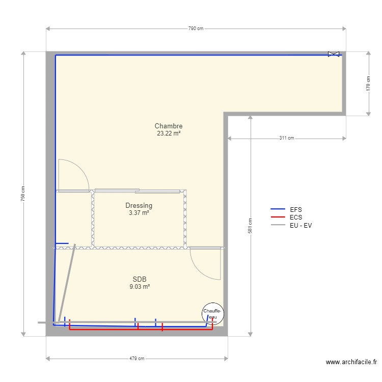 Plan plomberie chantier boisset. Plan de 0 pièce et 0 m2