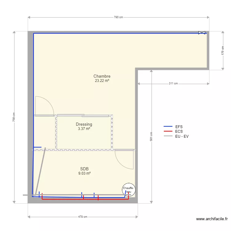 Plan plomberie chantier boisset. Plan de 