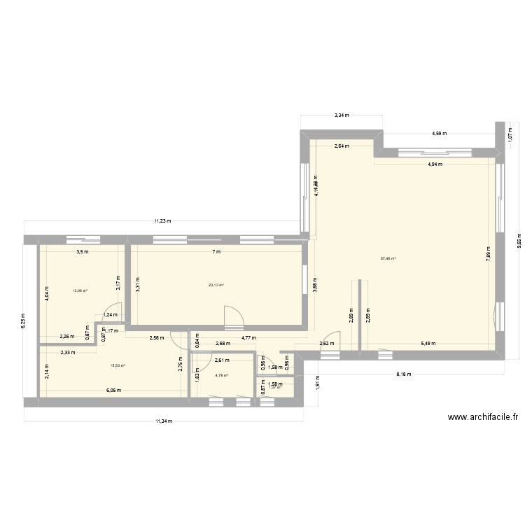 deyris hossegor. Plan de 6 pièces et 125 m2