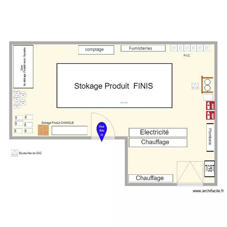 MAGASIN AGENCE DE TINQUEUX. Plan de 