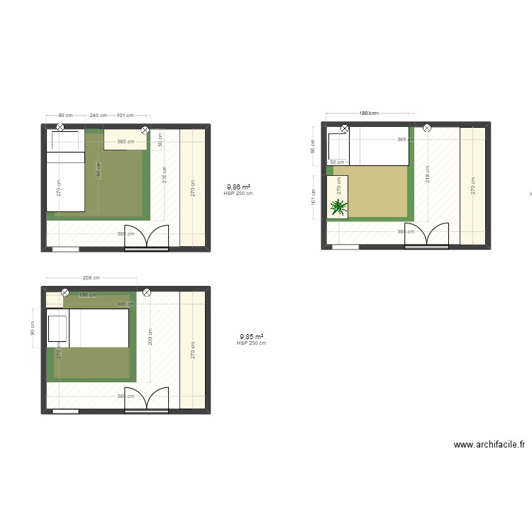 habitació secundaria arago. Plan de 3 pièces et 30 m2