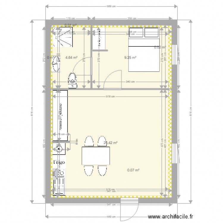 2EM ETAGE GAUCHE ASENCIO MODIFIE. Plan de 0 pièce et 0 m2