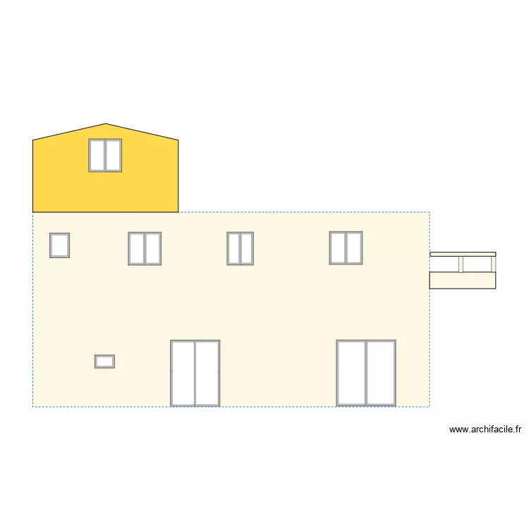 facade ouest modifi&eacute;. Plan de 
