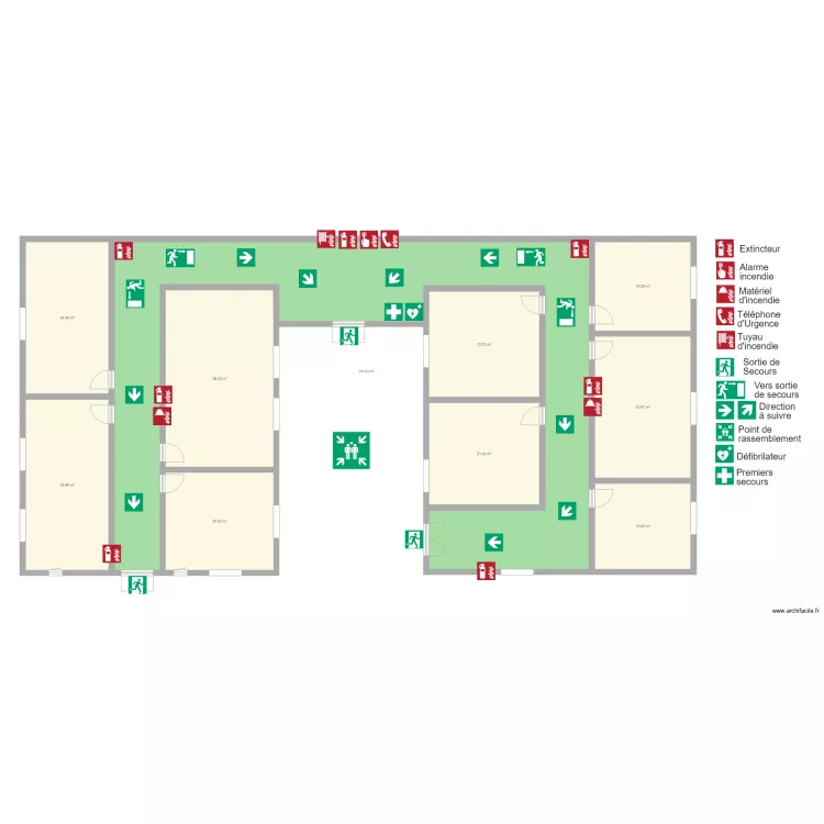 plan evacuation bureau complet. Plan de plan evacuation bureau complet. Plan de