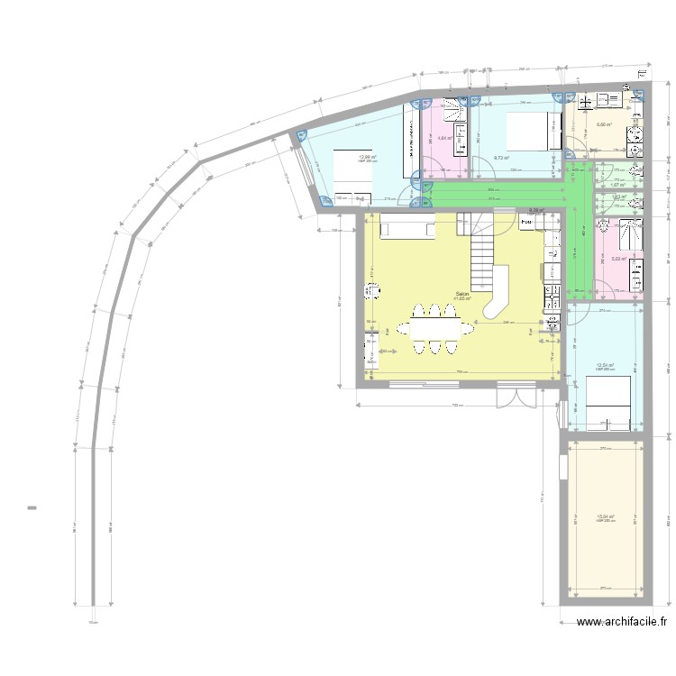 laturballe4. Plan de 11 pièces et 121 m2