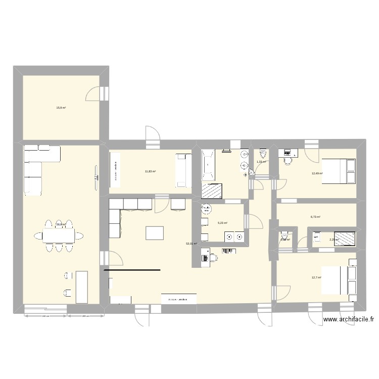 Essai nouvelle configuration juin 2. Plan de 0 pièce et 0 m2