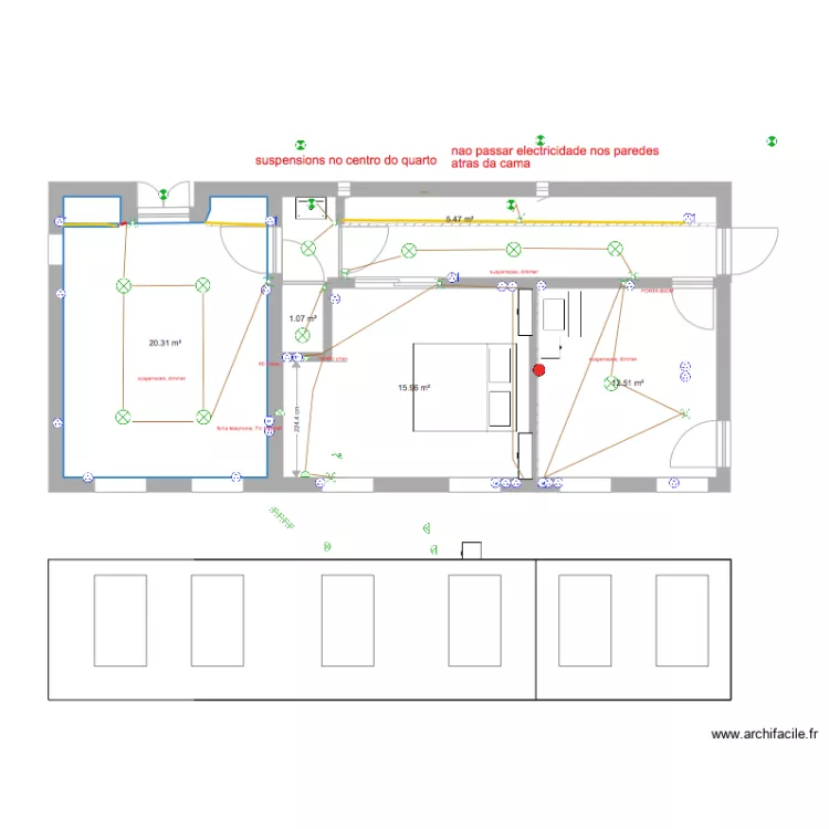 nos chambres facade. Plan de nos chambres facade. Plan de