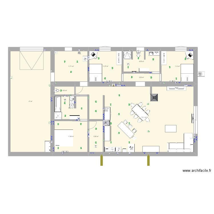 Plan avec électricité. Plan de 0 pièce et 0 m2