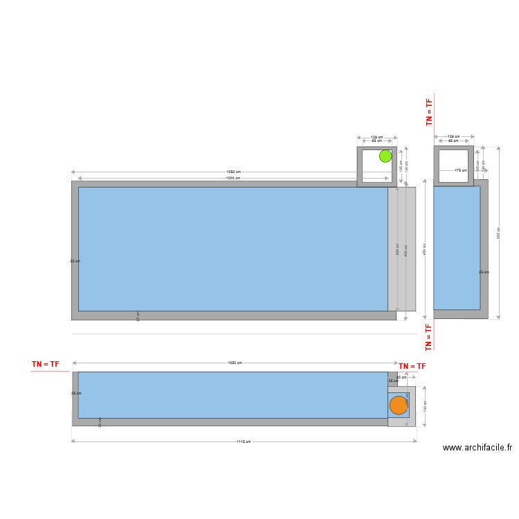 Piscine 10 m x 4 m Fleury Philippe. Plan de 0 pièce et 0 m2