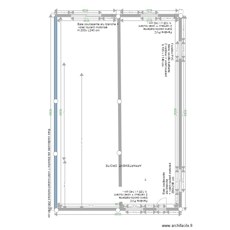 PLAN MESURE APPARTEMENT DROITE. Plan de 0 pièce et 0 m2