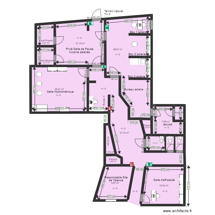 IDEA CLINIC AMENAGEMENTS partie 2. Plan de 17 pièces et 167 m2