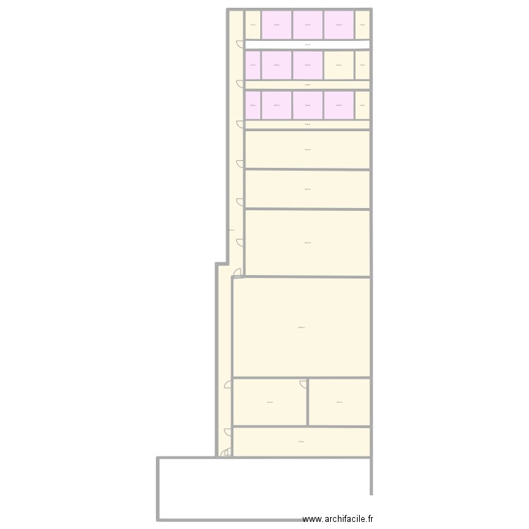 porcherie. Plan de 26 pièces et 774 m2