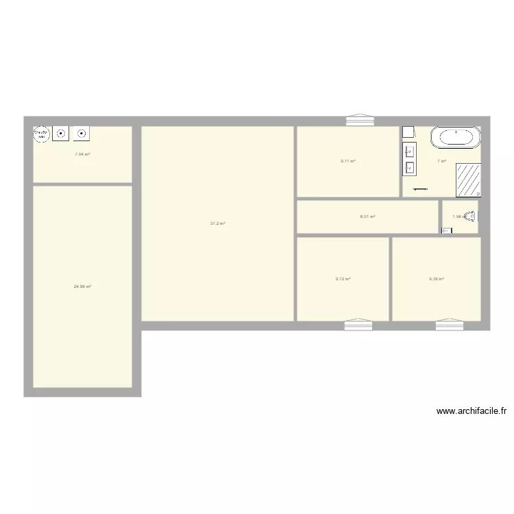 MAISON TERRAIN DU BAS. Plan de 