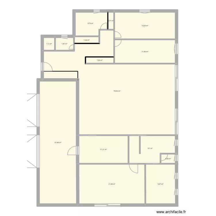 Deuxi&egrave;me. Plan de 15  et 198 m²