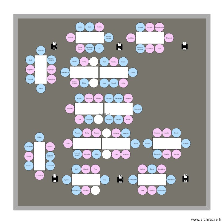 Tables séparées 2. Plan de 0 pièce et 0 m2