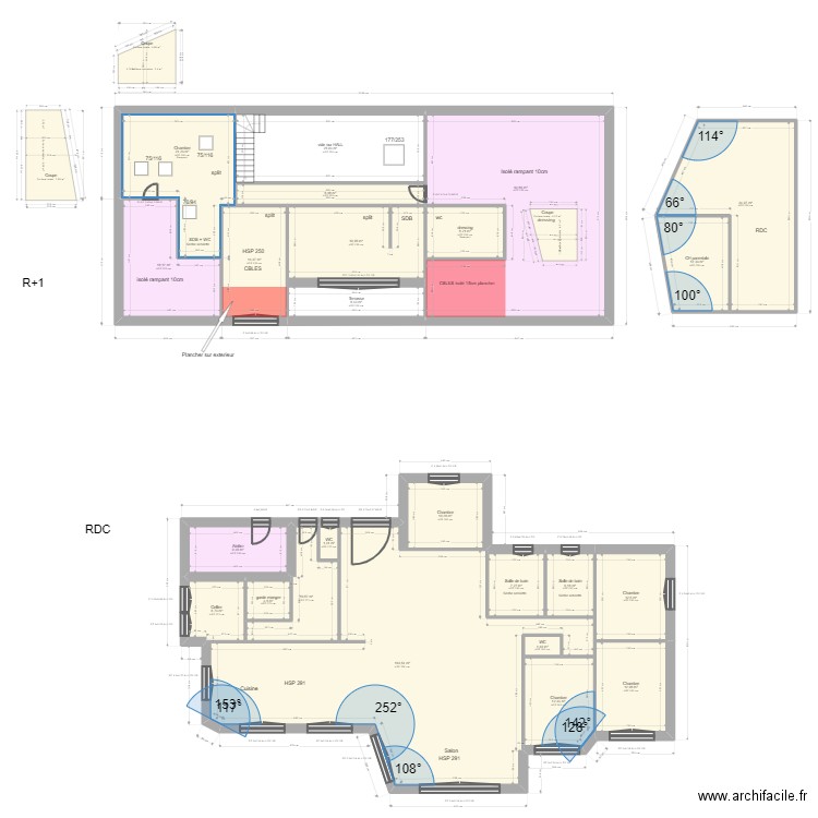 BATTUT. Plan de 24 pièces et 439 m2