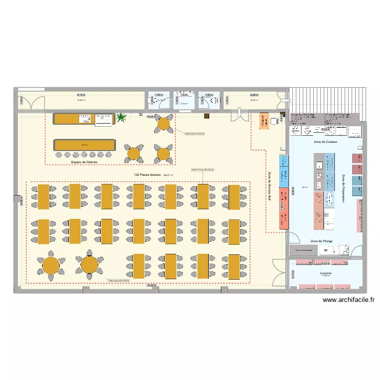 CI Energie Restaurant. Plan de 8  et 330 m²
