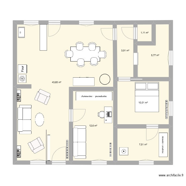 maison. Plan de 7 pièces et 85 m2