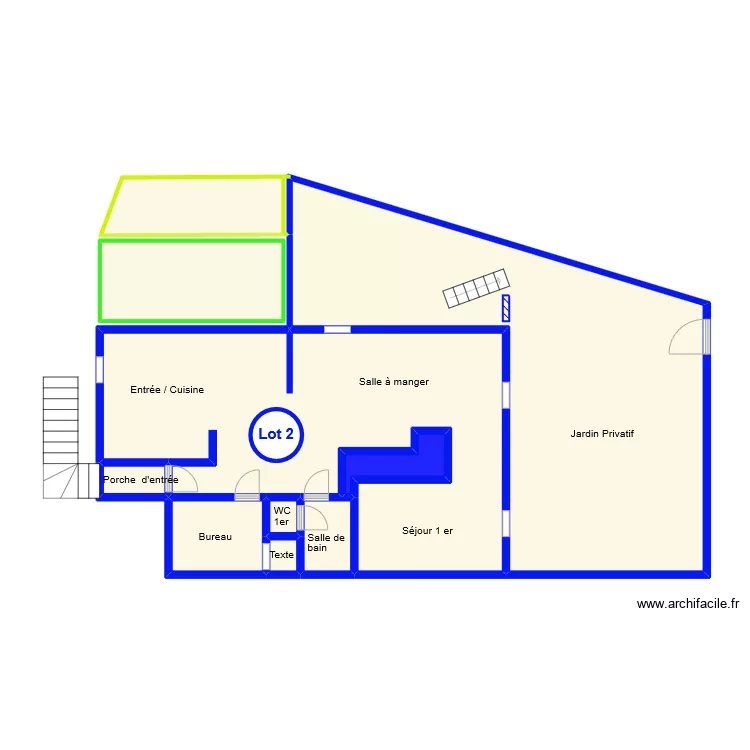1 er etage bleu. Plan de 