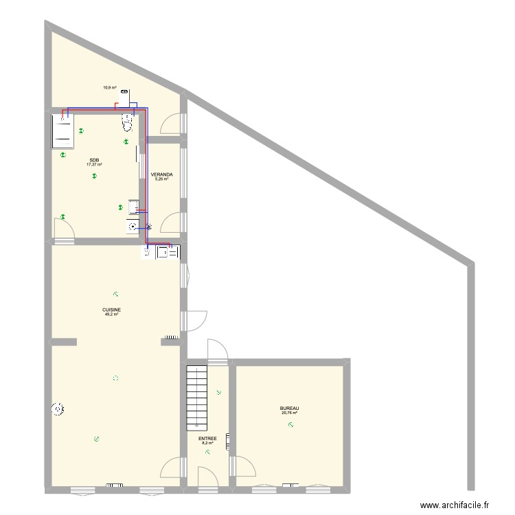 MAISON 1. Plan de 6 pièces et 112 m2