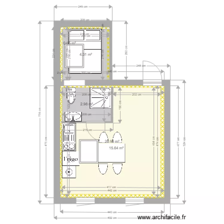3EM ETAGE DROIT ASENCIO. Plan de 