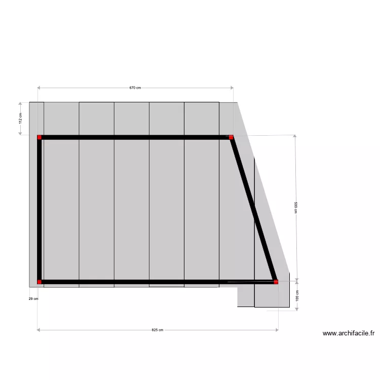 abri Lauzy V2. Plan de 