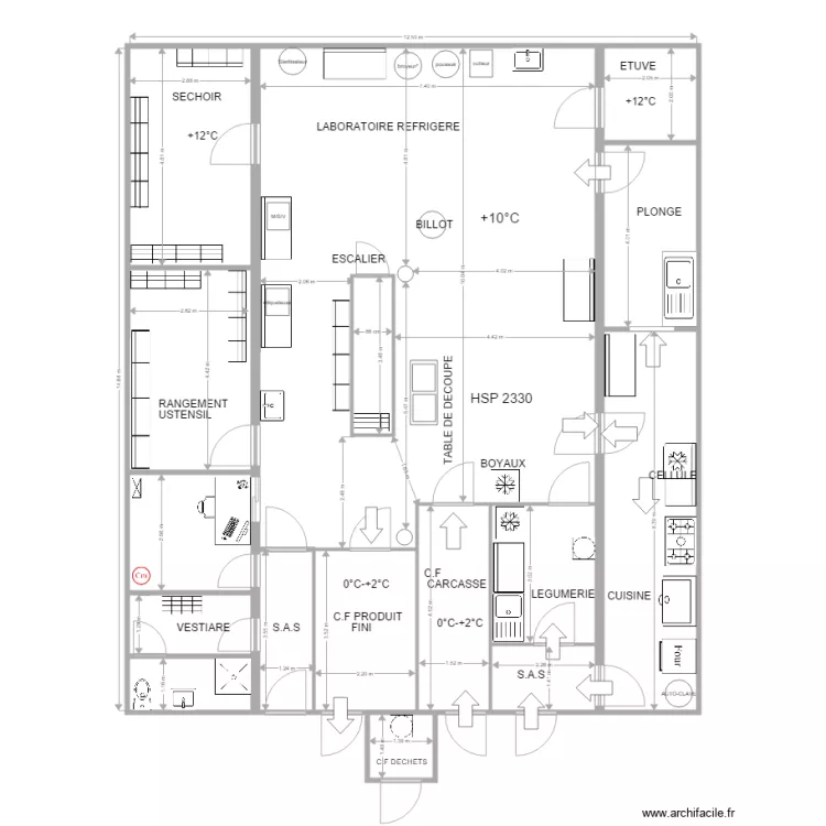 LABORATOIRE- BOUCHERIE. Plan de 