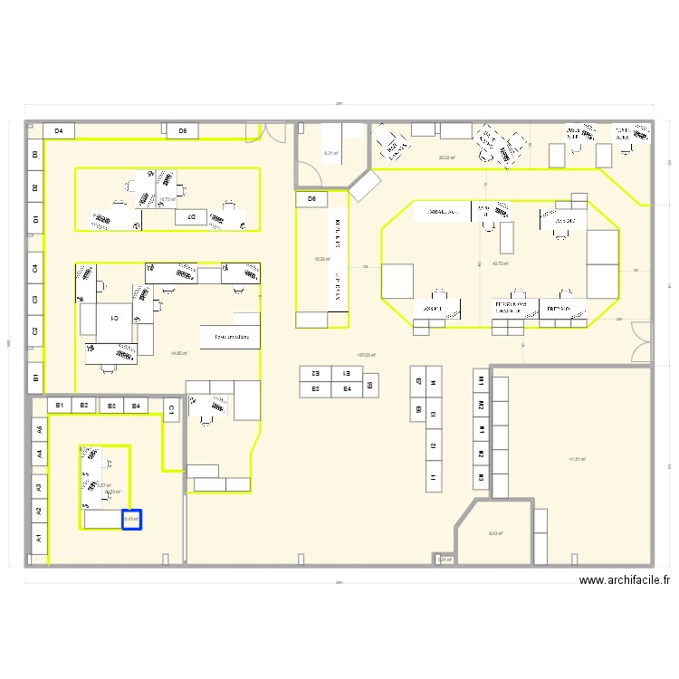 Atelier 14-04-2023. Plan de 14 pièces et 466 m2