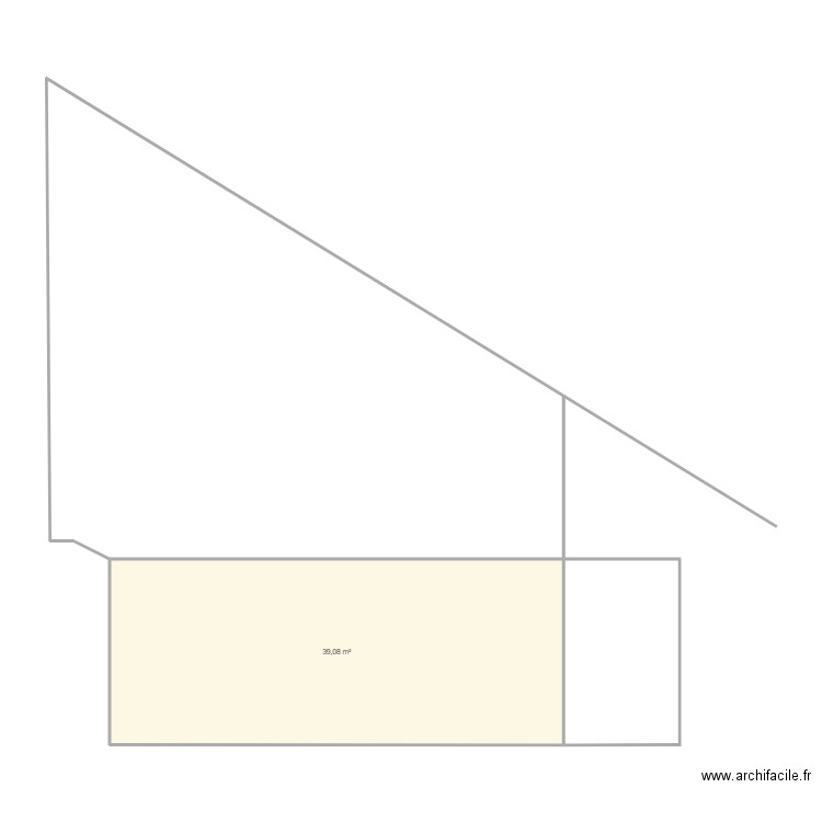 garage. Plan de 1 pièce et 39 m2