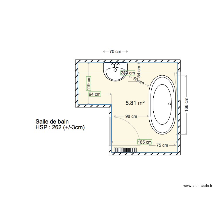 Salle de bain ok. Plan de 0 pièce et 0 m2