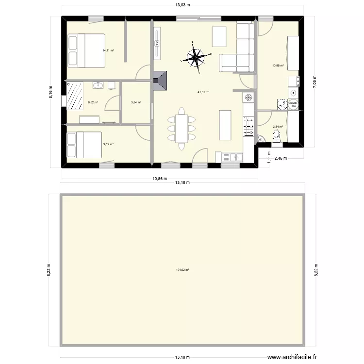 plan maison 2. Plan de 8 Pièces et 193 m² plan maison 2. Plan de 8 Pièces et 193 m²