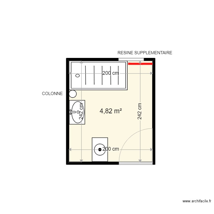 DELBRUYERE CLAUDE . Plan de 1 pièce et 5 m2