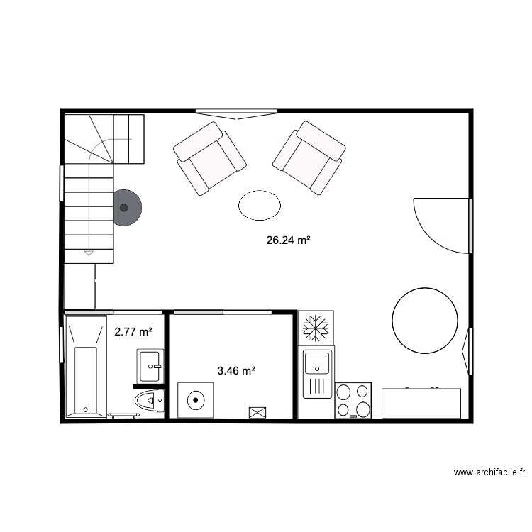 RDC Chalet 33 m2 Test . Plan de 0 pièce et 0 m2