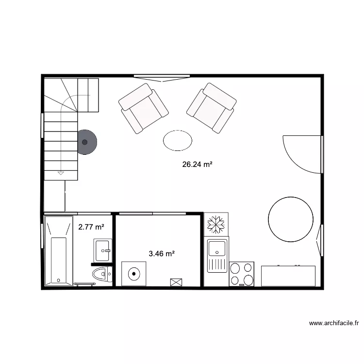 RDC Chalet 33 m2 Test . Plan de RDC Chalet 33 m2 Test . Plan de