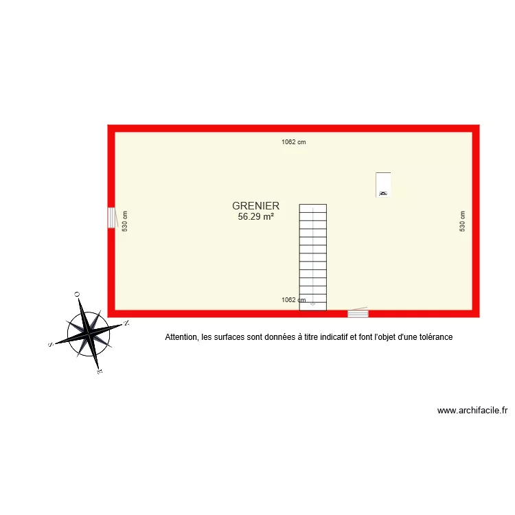 BI 3267 grenier cot&eacute;. Plan de 