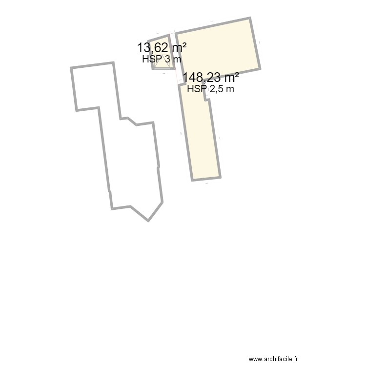 abris cour. Plan de 2 pièces et 162 m2