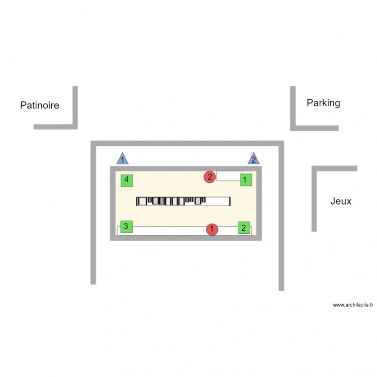 Jeux d'hivers. Plan de 1 pièce et 23 m2