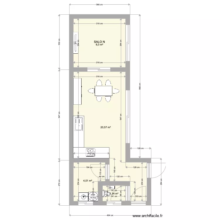 STUDIO JARDIN. Plan de 
