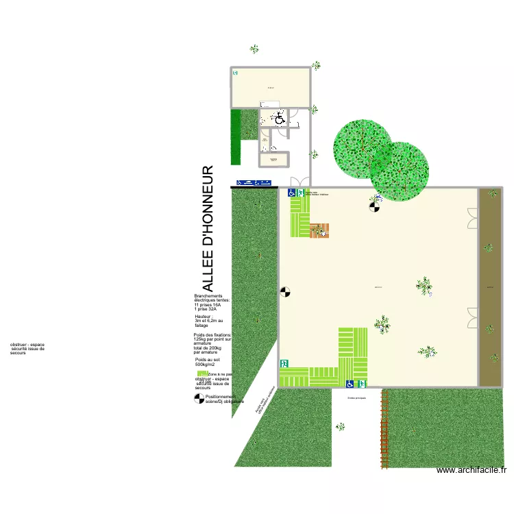 Pavillon des Oliviers vierge V1. Plan de 