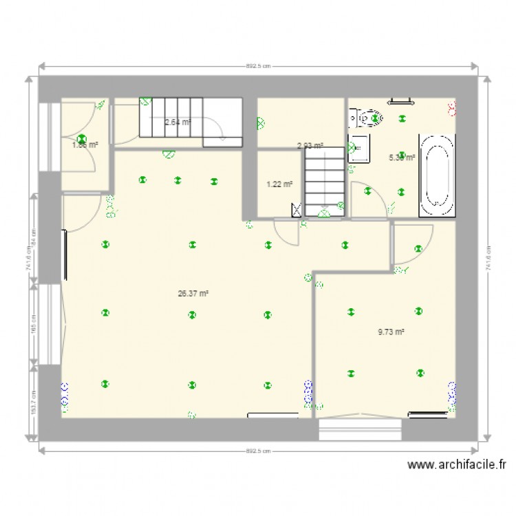 Marly rdC cotations. Plan de 0 pièce et 0 m2