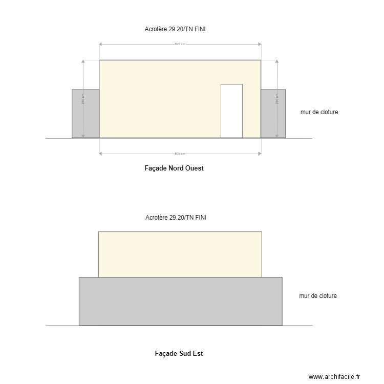 projet garage facades Nord Ouest  Sud Est. Plan de 0 pièce et 0 m2