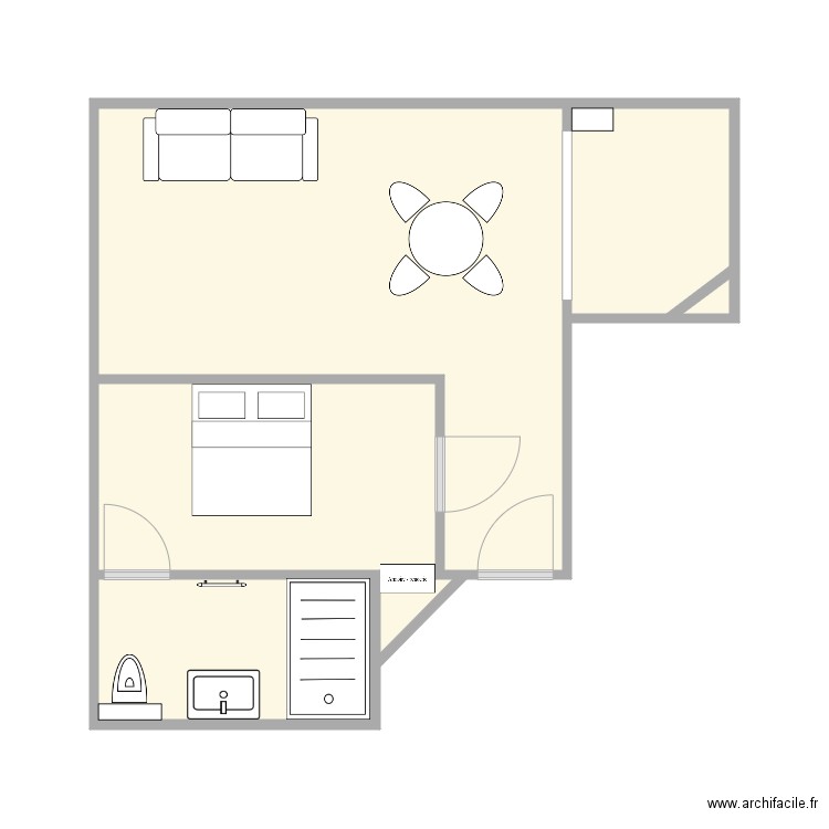 10 Civry projeté meublé. Plan de 5 pièces et 32 m2