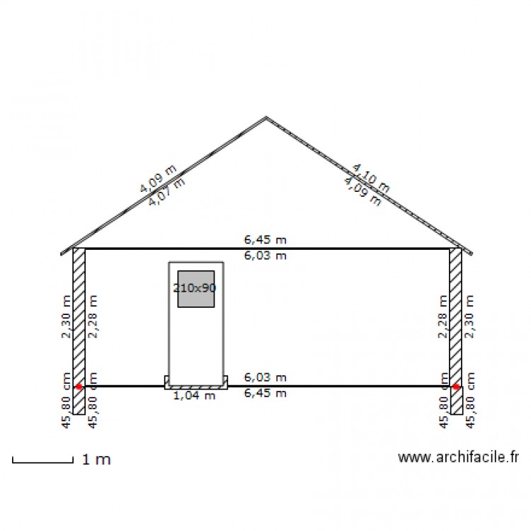 plan coupe porte. Plan de 0 pièce et 0 m2