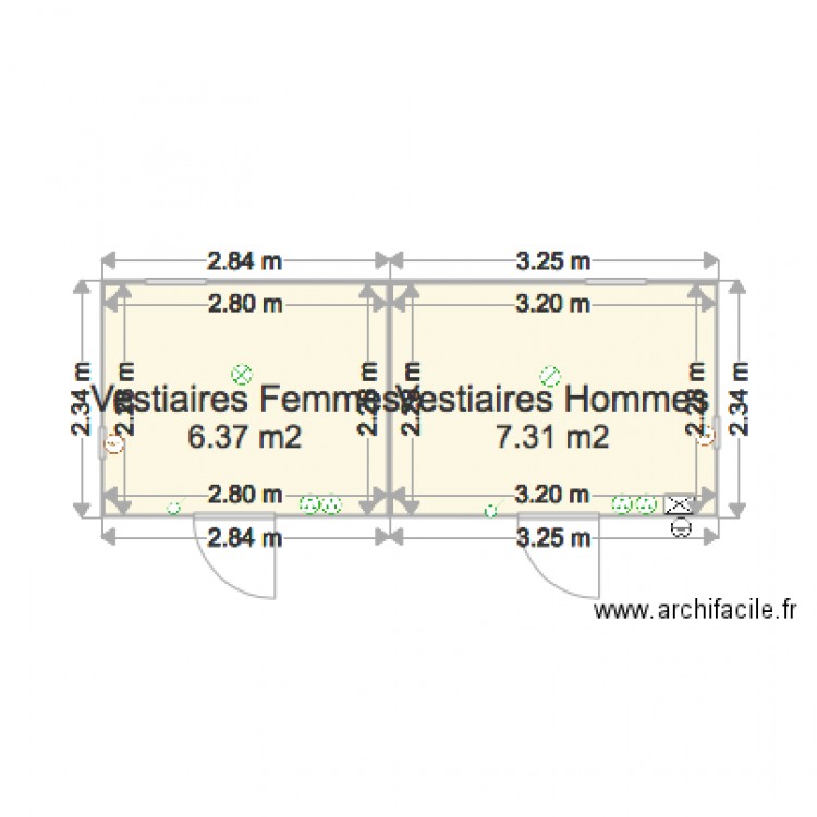 STE GTIE VESTIAIRE. Plan de 0 pièce et 0 m2